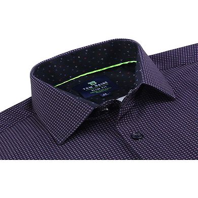 Tom Baine Slim Fit Performance Long Sleeve Geometric Button Down