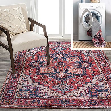 Cirali Ornate Large Medallion Washable Indoor/outdoor Area Rug