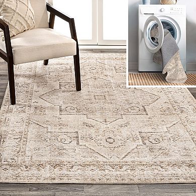 Koda Vintage Native American Medallion Machine-washable Runner Rug