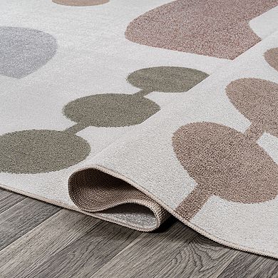 Riley Abstract Coastal Contemporary Machine-washable Area Rug