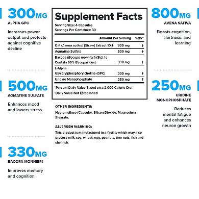 Ascend Nootropic Brain Health Supplement, 30 Servings