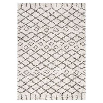 Algaida Moroccan Diamond Shag Area Rug