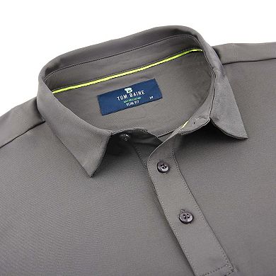 Tom Baine Men's Performance Solid Four-way Stretch Golf Polo
