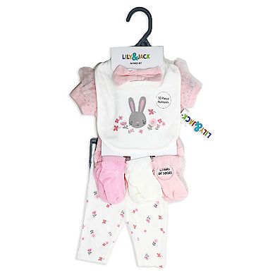 Baby Girls 10 Piece Layette Set, Bunny