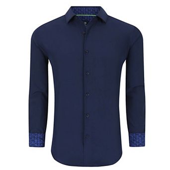 Tom Baine Slim Fit Performance Long Sleeve Solid Button Down