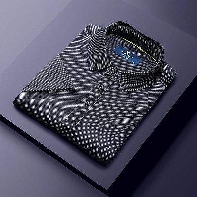 Tom Baine Men's Performance Geometric Print Four-way Stretch Golf Polo