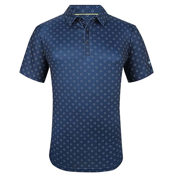 Tom Baine Men's Performance Geometric Print Four-way Stretch Golf Polo