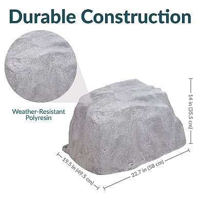 Sunnydaze Low-Profile Artificial Landscape Rock with Stakes - Brown