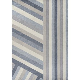 Retro Rainbow Contemporary Stripe Area Rug