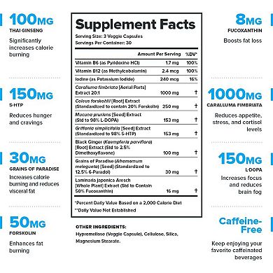 Legion Phoenix Thermogenic Fat Burners & Weight Loss Pills - Caffieeine Free, 30 Servings