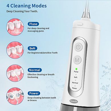 AquaJet Water Flosser 2024 New Dental Flosser Teeth Pick: Portable Cordless Oral Irrigator 300ML