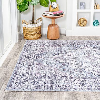 Didim Boho Gray Medallion Washable Indoor/outdoor Area Rug
