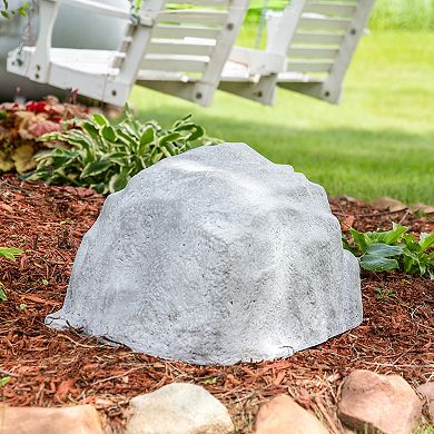 Sunnydaze Set of 2 Low-Profile Artificial Landscape Rock with Stakes - Sand