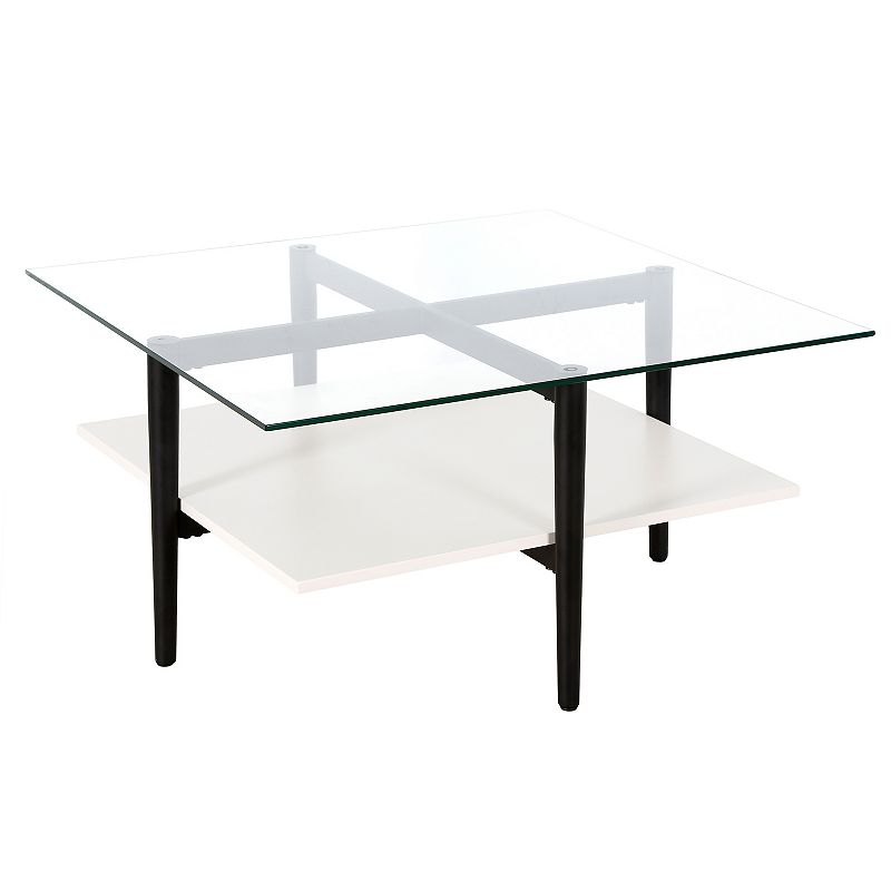 Finley & Sloane Otto Wide Square Coffee Table, Blackened Bronze
