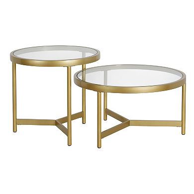 Finley & Sloane Quentin Wide Round Coffee Table Set