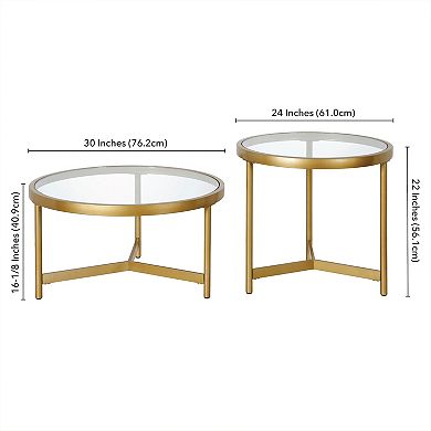 Finley & Sloane Quentin Wide Round Coffee Table Set