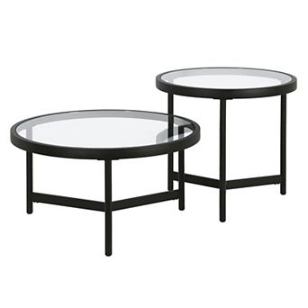 Finley & Sloane Quentin Wide Round Coffee Table Set