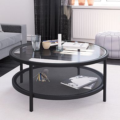 Finley & Sloane Rigan Wide Round Coffee Table