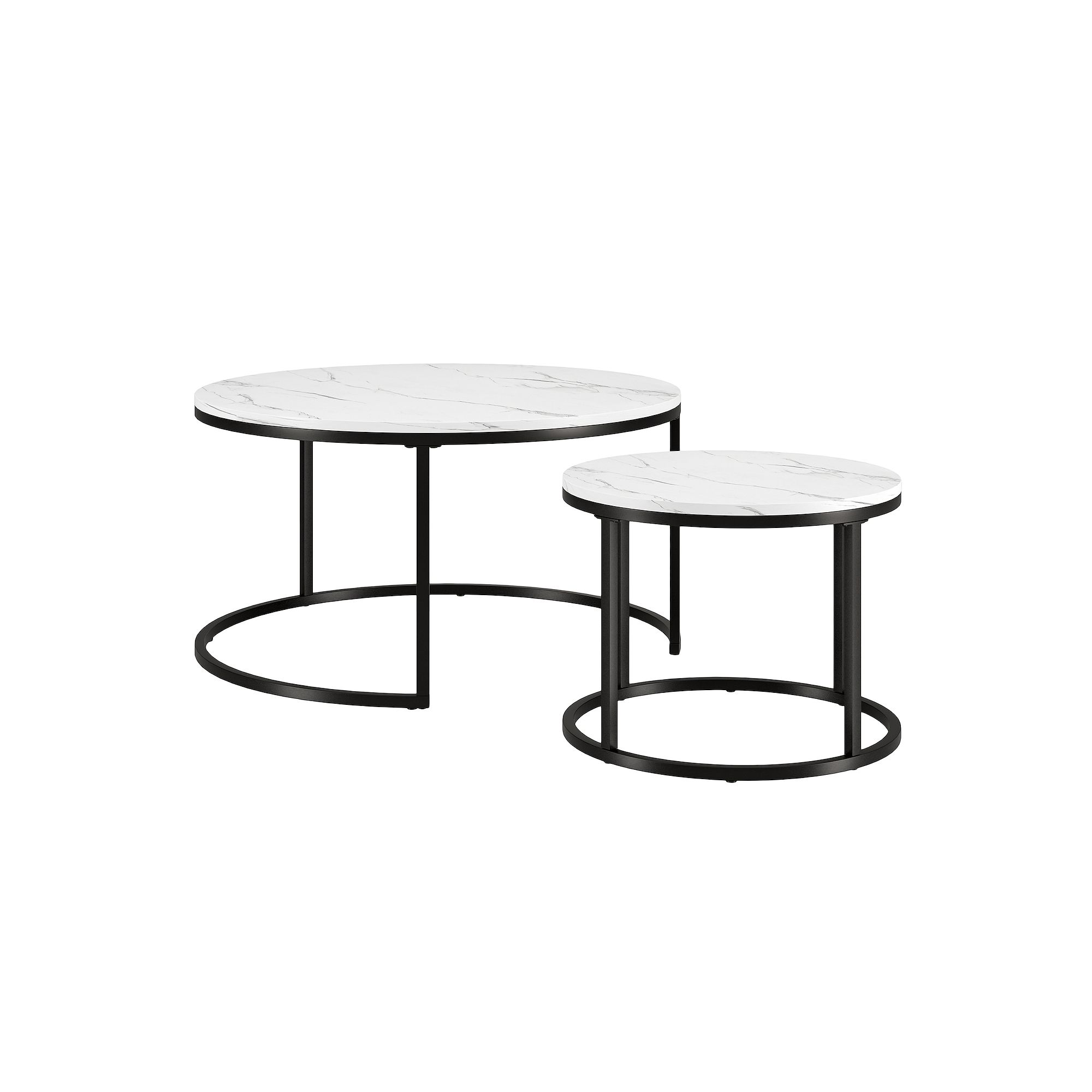Finley & Sloane Watson Round Nested Coffee Table Set, Blackened Bronze