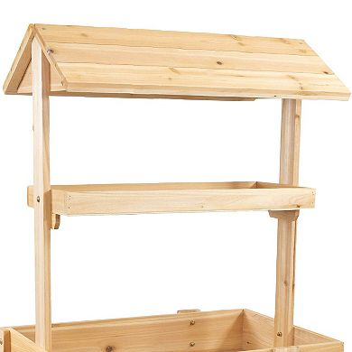 Sunnydaze Country Market Flower Stand Raised Garden Bed - White