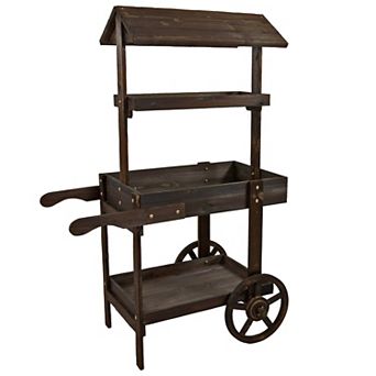 Sunnydaze Country Market Flower Cart Display Stand - 49.25 in
