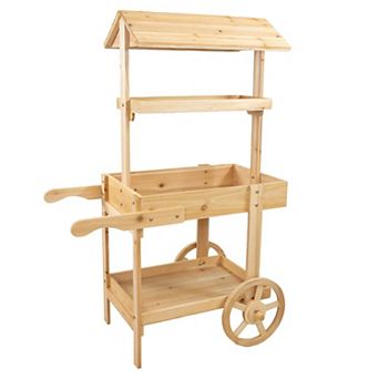 Sunnydaze Country Market Flower Cart Display Stand - 49.25 in