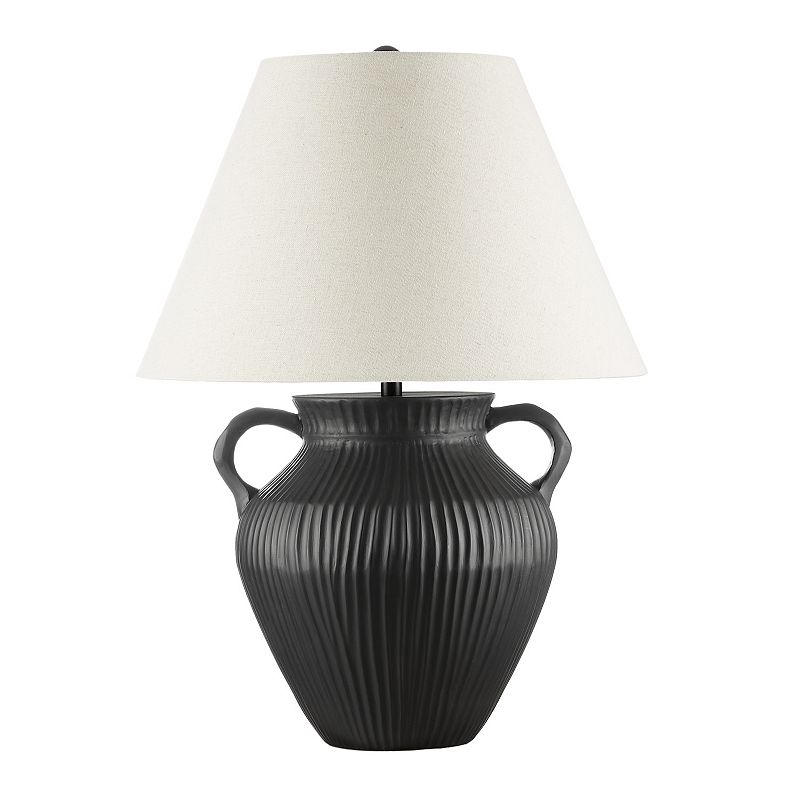 Calliope Pottery Style Resin Table Lamp, Black