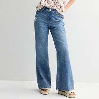 Juniors' SO® Mid Rise Slouchy Flare Jeans