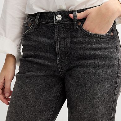 Juniors' SO High Rise Button Fly Slim Straight Jeans