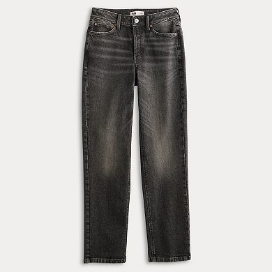 Juniors' SO High Rise Button Fly Slim Straight Jeans