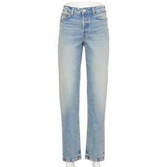 Juniors' SO® High Rise Button Fly Slim Straight Jeans