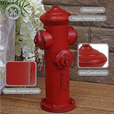 Sunnydaze Fire Hydrant Metal Outdoor Statue