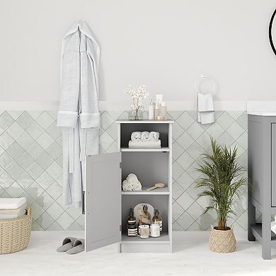 Merrick Lane Contemporary Single Door Bathroom Storage Cabinet With Shelves