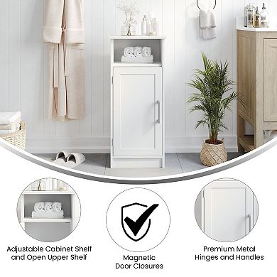 Merrick Lane Contemporary Single Door Bathroom Storage Cabinet With Shelves
