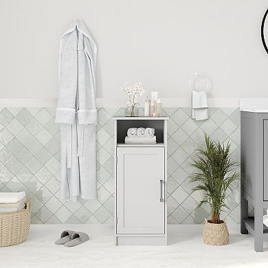 Merrick Lane Contemporary Single Door Bathroom Storage Cabinet With Shelves