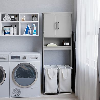 Merrick Lane Contemporary Over The Toilet Storage Cabinet For Bath Or Laundry Room