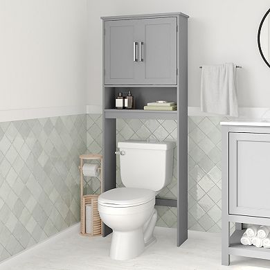 Merrick Lane Contemporary Over The Toilet Storage Cabinet For Bath Or Laundry Room