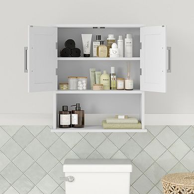 Merrick Lane Contemporary Wall Mount Storage Cabinet For Bath Or Laundry Room