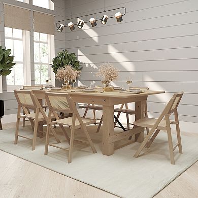 Merrick Lane Gordon Set Of 2 Cane Rattan Folding Chairs