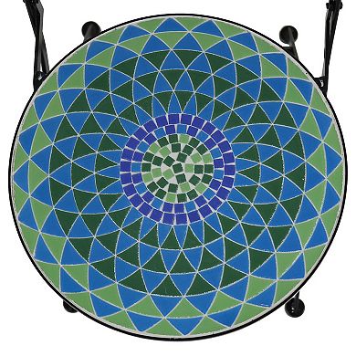 Sunnydaze Mosaic Tile Bistro Chair With Iron Frame - 2-pack