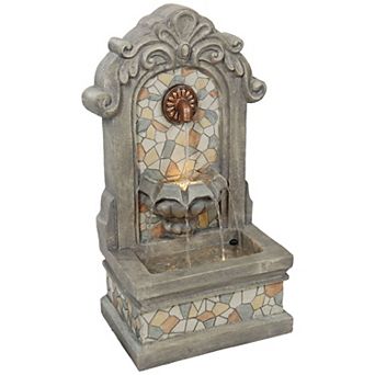 Sunnydaze Enchanting Estate Polyresin Flat Back Outdoor Wall Fountain