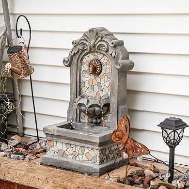 Sunnydaze Enchanting Estate Polyresin Flat Back Outdoor Wall Fountain