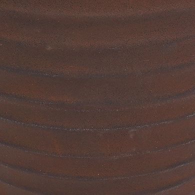 Sunnydaze 13 In Ribbed Polyresin Outdoor Planter - Rust