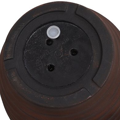 Sunnydaze 13 In Ribbed Polyresin Outdoor Planter - Rust