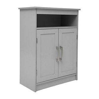 Merrick Lane Contemporary Double Door Bathroom Storage Cabinet With Shelves