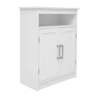 Merrick Lane Contemporary Double Door Bathroom Storage Cabinet With Shelves