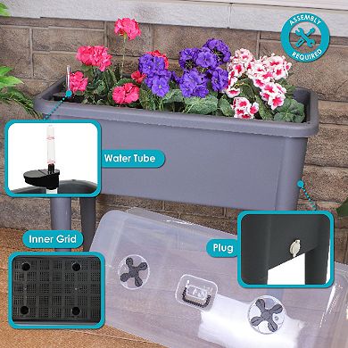 Sunnydaze Self-watering Raised Garden Bed With Cloche Cover