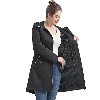 Plus Size Bgsd Zip-out Lined Hooded Raincoat