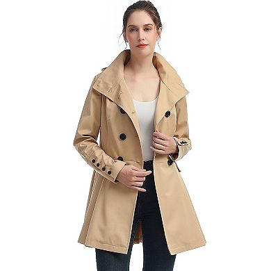 Women's Bgsd Nicole Waterproof Hooded Fit & Flare Trench Coat