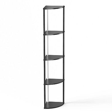 Corner Shelf Bookshelf With Rgb Led Lights